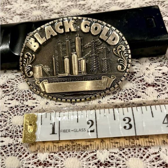 1980’s “Black Gold” Solid Brass Belt Buckle - Picture 5 of 5